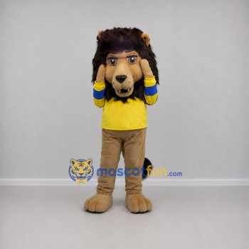 Custom Tan and Yellow Lion Mascot Costume Adult Full Body Suit for Sports Events Custom Tan and Yellow Lion Mascot Costume Adult Full Body Suit for Sports Events