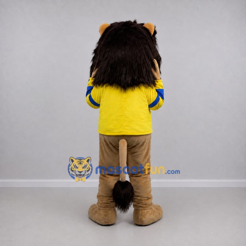 Custom Tan and Yellow Lion Mascot Costume Adult Full Body Suit for Sports Events