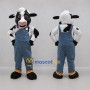 Custom Black and White Farmer Cow Mascot Costume Adult Full Body Suit for Farm Events
