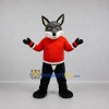 Custom Gray and Red Fox Mascot Costume Adult Full Body Suit for School Events Custom Gray and Red Fox Mascot Costume Adult Full Body Suit for School Events