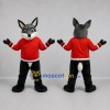 Custom Gray and Red Fox Mascot Costume Adult Full Body Suit for School Events Custom Gray and Red Fox Mascot Costume Adult Full Body Suit for School Events
