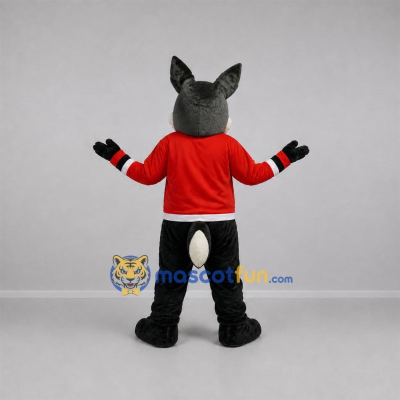 Custom Gray and Red Fox Mascot Costume Adult Full Body Suit for School Events Custom Gray and Red Fox Mascot Costume Adult Full Body Suit for School Events