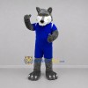 Custom Gray and Blue Wolf Mascot Costume Adult Full Body Suit for Sports Events Custom Gray and Blue Wolf Mascot Costume Adult Full Body Suit for Sports Events
