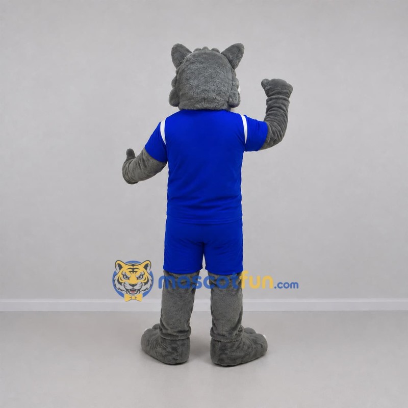 Custom Gray and Blue Wolf Mascot Costume Adult Full Body Suit for Sports Events Custom Gray and Blue Wolf Mascot Costume Adult Full Body Suit for Sports Events
