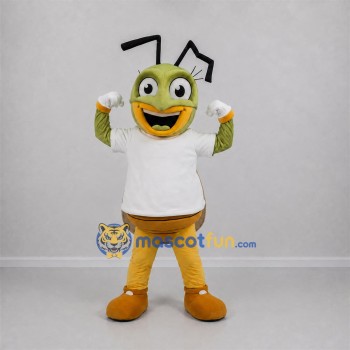 Custom Green and Yellow Insect Mascot Costume Adult Full Body Suit for Science Events