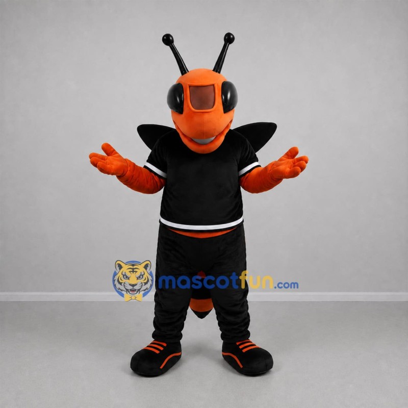 Custom Orange and Black Wasp Mascot Costume Adult Full Body Suit for Sports Events Custom Orange and Black Wasp Mascot Costume Adult Full Body Suit for Sports Events