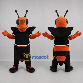 Custom Orange and Black Wasp Mascot Costume Adult Full Body Suit for Sports Events
