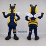 Custom Yellow and Navy Blue Hornet Mascot Costume Adult Full Body Suit for Sports Events