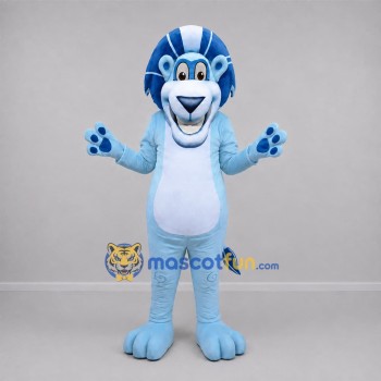 Custom Light Blue Lion Mascot Costume Adult Full Body Suit for School Events Custom Light Blue Lion Mascot Costume Adult Full Body Suit for School Events