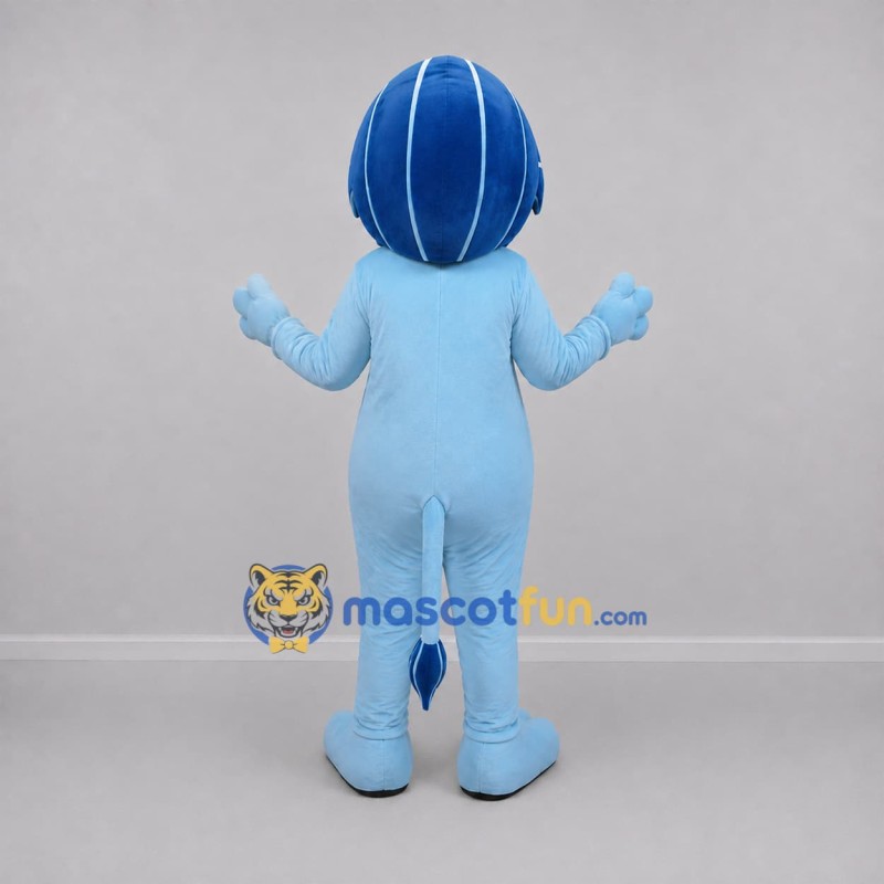 Custom Light Blue Lion Mascot Costume Adult Full Body Suit for School Events Custom Light Blue Lion Mascot Costume Adult Full Body Suit for School Events