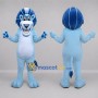 Custom Light Blue Lion Mascot Costume Adult Full Body Suit for School Events