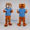 Custom Orange and Blue Tiger Mascot Costume Adult Full Body Suit for Sports Events Custom Orange and Blue Tiger Mascot Costume Adult Full Body Suit for Sports Events