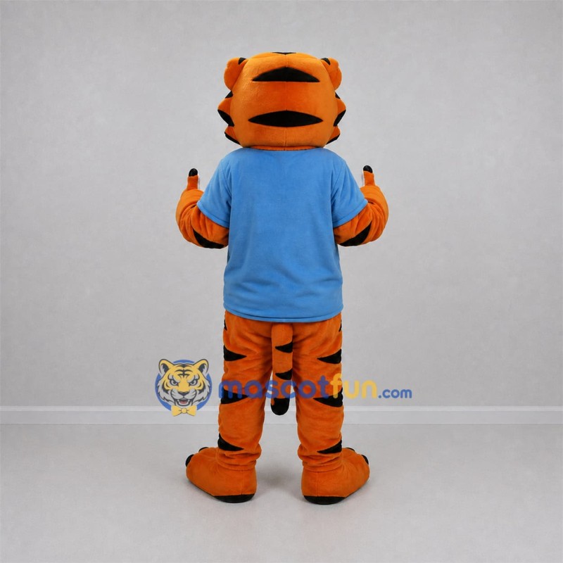 Custom Orange and Blue Tiger Mascot Costume Adult Full Body Suit for Sports Events Custom Orange and Blue Tiger Mascot Costume Adult Full Body Suit for Sports Events