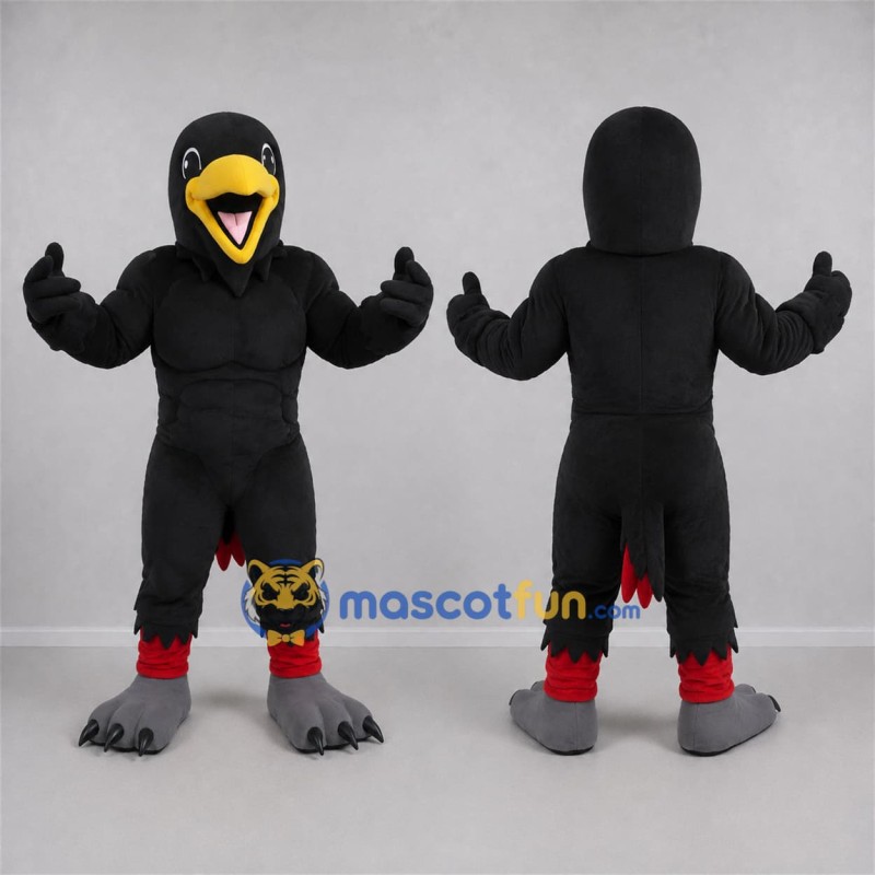 Custom Black and Yellow Bird Mascot Costume Adult Full Body Suit for School Events Custom Black and Yellow Bird Mascot Costume Adult Full Body Suit for School Events