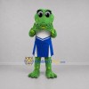 Custom Green and Blue Cheerleader Frog Mascot Costume Adult Full Body Suit for Sports Events Custom Green and Blue Cheerleader Frog Mascot Costume Adult Full Body Suit for Sports Events