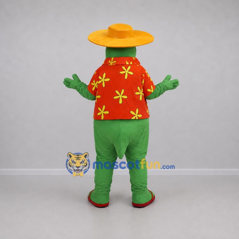 Custom Green and Orange Crocodile Mascot Costume Adult Full Body Suit for Summer Events Custom Green and Orange Crocodile Mascot Costume Adult Full Body Suit for Summer Events
