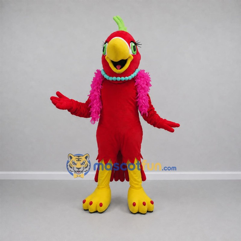 Custom Red and Yellow Parrot Mascot Costume Adult Full Body Suit for Tropical Parties Custom Red and Yellow Parrot Mascot Costume Adult Full Body Suit for Tropical Parties