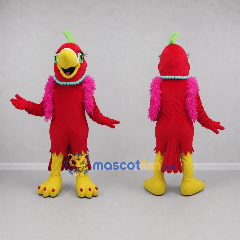 Custom Red and Yellow Parrot Mascot Costume Adult Full Body Suit for Tropical Parties Custom Red and Yellow Parrot Mascot Costume Adult Full Body Suit for Tropical Parties
