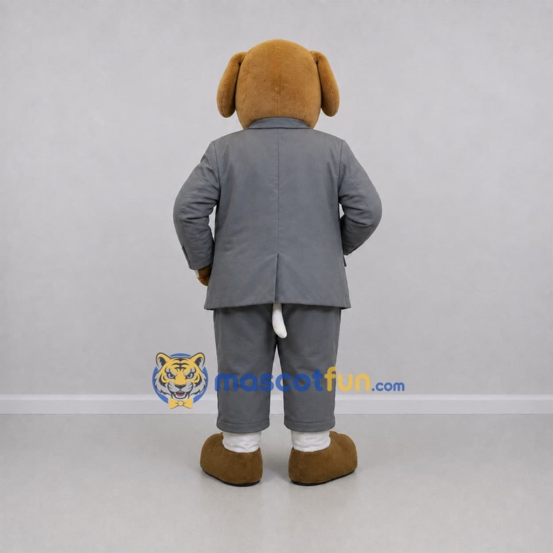 Custom Brown and Gray Dog Mascot Costume Adult Full Body Suit for Business Events Custom Brown and Gray Dog Mascot Costume Adult Full Body Suit for Business Events