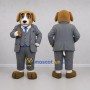 Custom Brown and Gray Dog Mascot Costume Adult Full Body Suit for Business Events