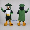 Custom Green and White Graduate Owl Mascot Costume Adult Full Body Suit for Graduation Events
