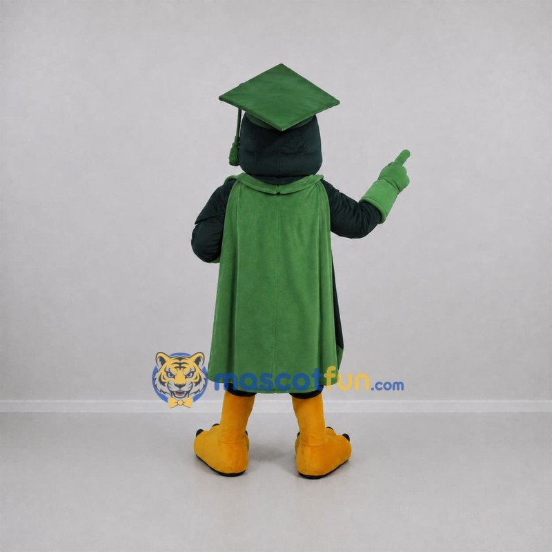 Custom Green and White Graduate Owl Mascot Costume Adult Full Body Suit for Graduation Events Custom Green and White Graduate Owl Mascot Costume Adult Full Body Suit for Graduation Events
