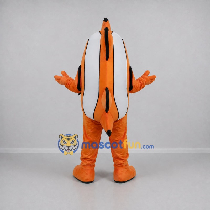 Custom Orange and White Clownfish Mascot Costume Adult Full Body Suit for Aquarium Events Custom Orange and White Clownfish Mascot Costume Adult Full Body Suit for Aquarium Events