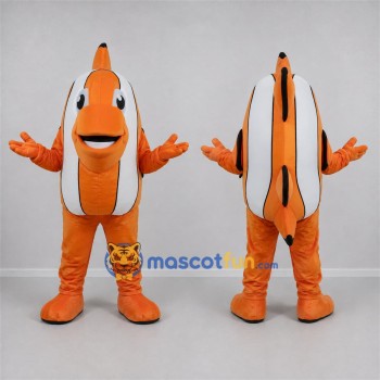 Custom Orange and White Clownfish Mascot Costume Adult Full Body Suit for Aquarium Events