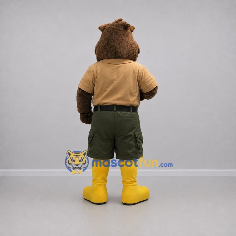 Custom Brown and Tan Ranger Owl Mascot Costume Adult Full Body Suit for Nature Events Custom Brown and Tan Ranger Owl Mascot Costume Adult Full Body Suit for Nature Events