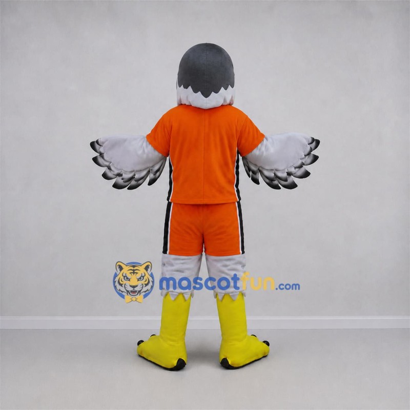 Custom Gray and Orange Falcon Mascot Costume Adult Full Body Suit for Sports Events Custom Gray and Orange Falcon Mascot Costume Adult Full Body Suit for Sports Events