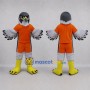 Custom Gray and Orange Falcon Mascot Costume Adult Full Body Suit for Sports Events
