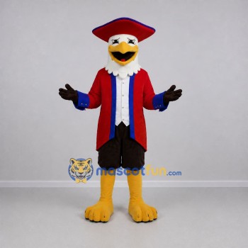 Custom White and Red Patriot Eagle Mascot Costume Adult Full Body Suit for Patriotic Events