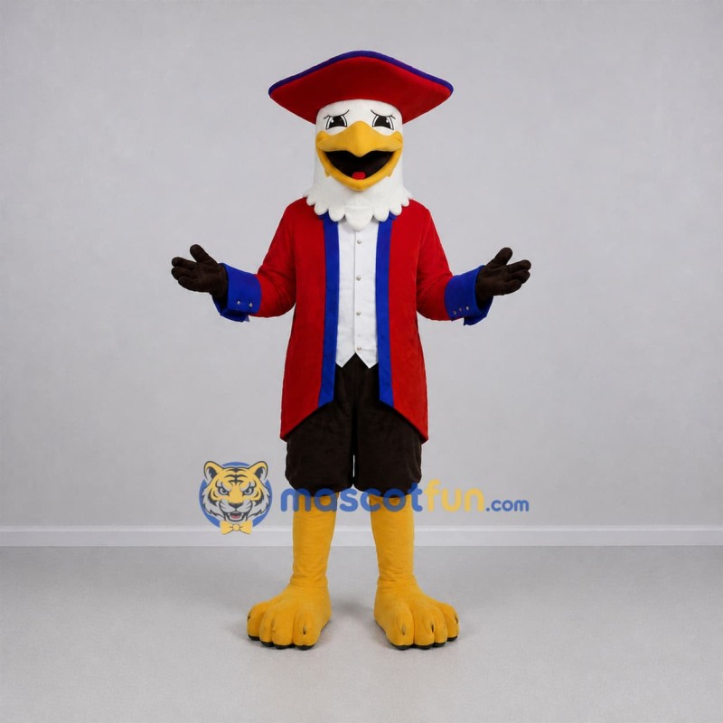 Custom White and Red Patriot Eagle Mascot Costume Adult Full Body Suit for Patriotic Events Custom White and Red Patriot Eagle Mascot Costume Adult Full Body Suit for Patriotic Events