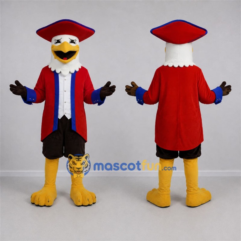 Custom White and Red Patriot Eagle Mascot Costume Adult Full Body Suit for Patriotic Events Custom White and Red Patriot Eagle Mascot Costume Adult Full Body Suit for Patriotic Events