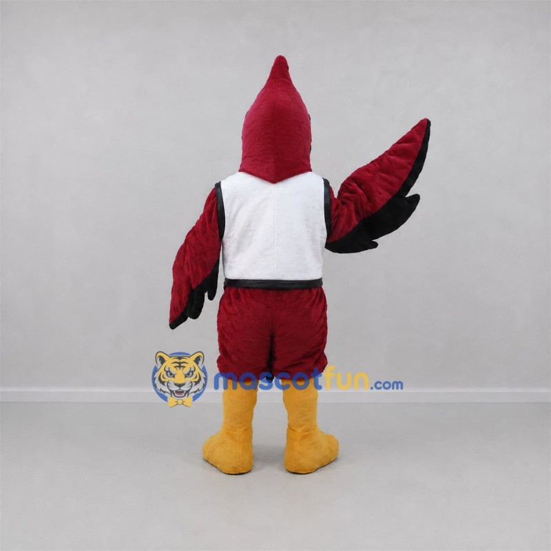 Custom Burgundy and Black Cardinal Bird Mascot Costume Adult Full Body Suit for Sports Events