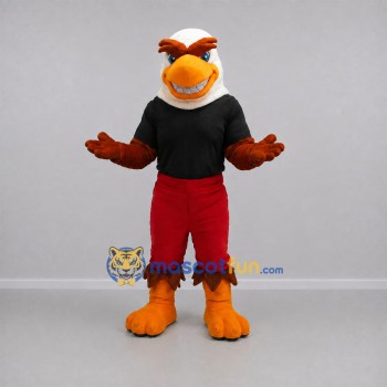 Custom White and Red Bald Eagle Mascot Costume Adult Full Body Suit for Sports Events