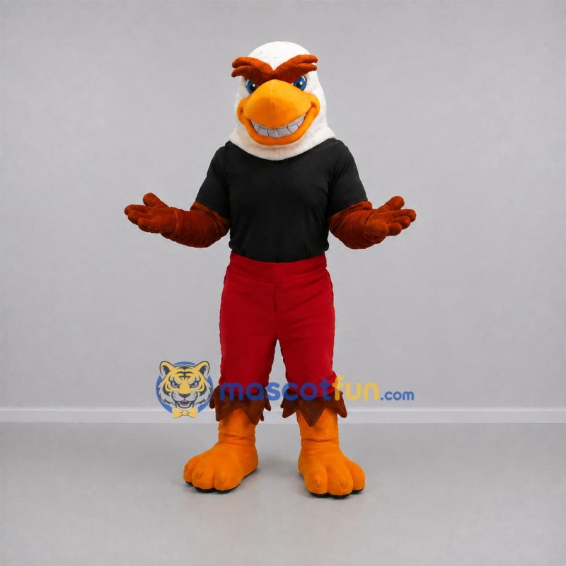 Custom White and Red Bald Eagle Mascot Costume Adult Full Body Suit for Sports Events Custom White and Red Bald Eagle Mascot Costume Adult Full Body Suit for Sports Events