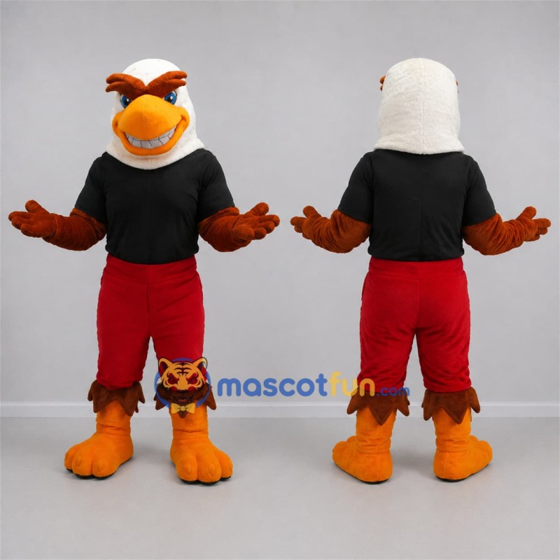 Custom White and Red Bald Eagle Mascot Costume Adult Full Body Suit for Sports Events Custom White and Red Bald Eagle Mascot Costume Adult Full Body Suit for Sports Events