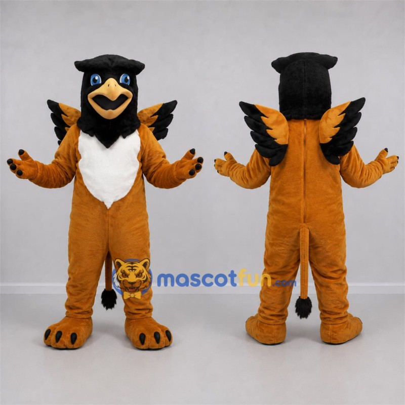Custom Gold and Black Griffin Mascot Costume Adult Full Body Suit for Fantasy Events
