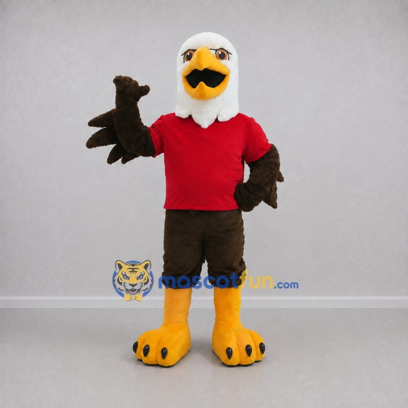 Custom Brown and Red Bald Eagle Mascot Costume Adult Full Body Suit for Sports Events Custom Brown and Red Bald Eagle Mascot Costume Adult Full Body Suit for Sports Events