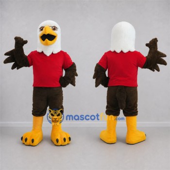 Custom Brown and Red Bald Eagle Mascot Costume Adult Full Body Suit for Sports Events