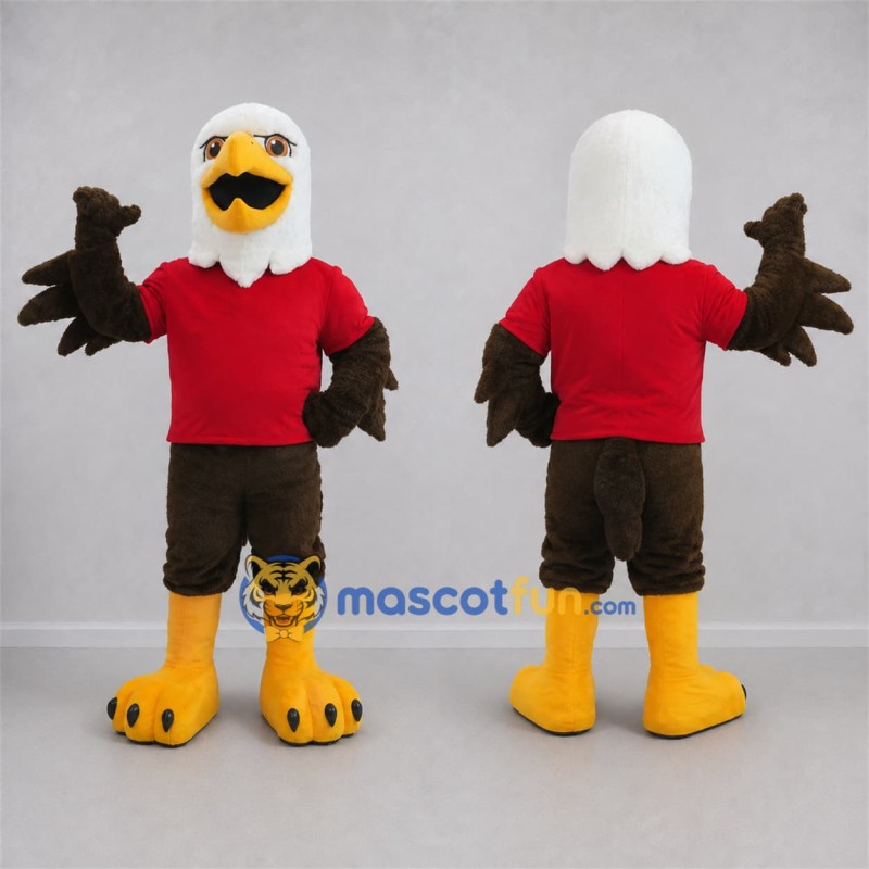 Custom Brown and Red Bald Eagle Mascot Costume Adult Full Body Suit for Sports Events Custom Brown and Red Bald Eagle Mascot Costume Adult Full Body Suit for Sports Events