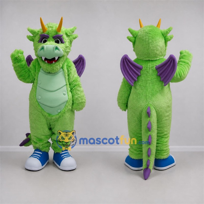 Custom Green and Purple Dragon Mascot Costume Adult Full Body Suit for Fantasy Events Custom Green and Purple Dragon Mascot Costume Adult Full Body Suit for Fantasy Events