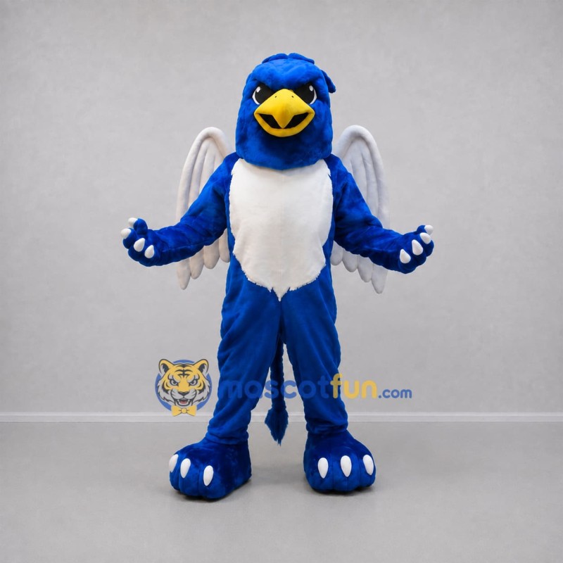 Custom Blue and White Griffin Mascot Costume Adult Full Body Suit for Fantasy Events