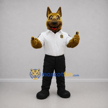 Custom Brown and White Police Dog Mascot Costume Adult Full Body Suit for Community Events Custom Brown and White Police Dog Mascot Costume Adult Full Body Suit for Community Events