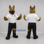 Custom Brown and White Police Dog Mascot Costume Adult Full Body Suit for Community Events