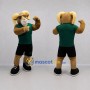 Custom Tan and Green Ram Mascot Costume Adult Full Body Suit for Sports Events