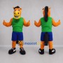 Custom Orange and Green Horse Mascot Costume Adult Full Body Suit for Sports Events