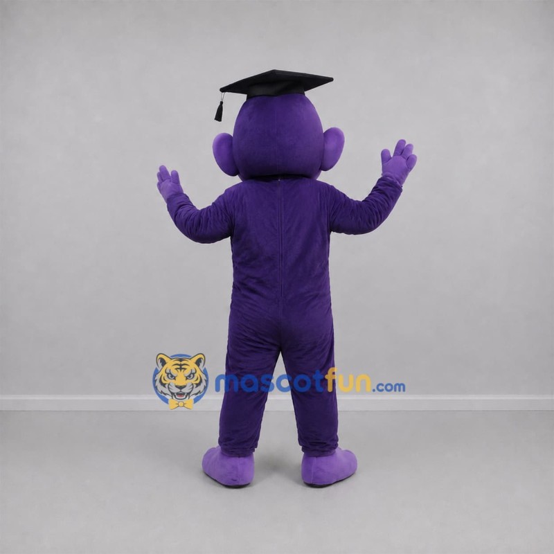 Custom Purple Graduate Monkey Mascot Costume Adult Full Body Suit for Graduation Events Custom Purple Graduate Monkey Mascot Costume Adult Full Body Suit for Graduation Events