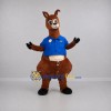Custom Brown and Blue Police Kangaroo Mascot Costume Adult Full Body Suit for Community Events